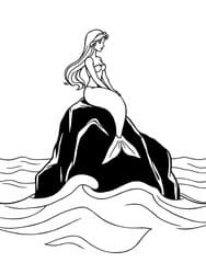 Mermaid Perched on Rock