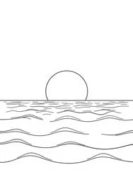 Sunset Over Ocean Waves