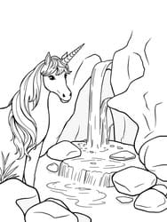 Unicorn at Waterfall