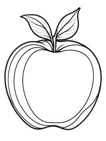 Apple with Leaf and Stem coloring preview