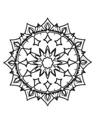 Geometric Mandala with Stars coloring preview