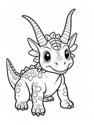 Sitting Baby Triceratops coloring preview