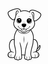 Puppy with Collar and Smile coloring preview