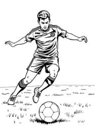 Soccer Player Kicking Ball