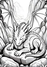 Baby Dragon in Crystal Cave coloring preview