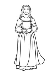 Mona Lisa with Folded Hands coloring preview