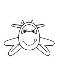 Airplane with Happy Face and Wings