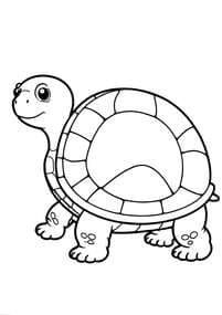 Smiling Turtle with Patterned Shell coloring preview