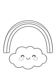 Rainbow with Happy Cloud Face