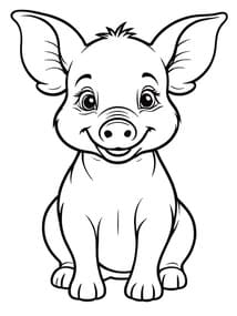 Smiling Baby Piglet coloring preview