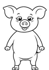 Smiling Piglet Full Body coloring preview