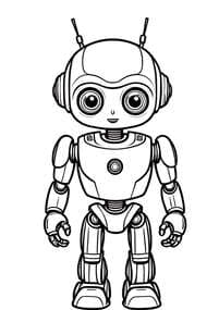 Round Head Robot Full Body coloring preview
