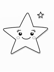 Smiling Star with Eyes and Blush coloring preview