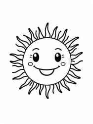 Sun with Rays and Blush coloring preview