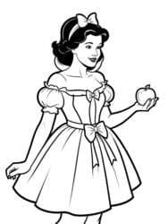 Snow White in Puffed Sleeves coloring preview
