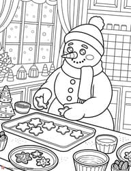 Snowman Baking Cookies