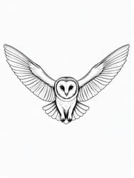 Snowy Owl with Wings Spread coloring preview