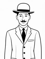 Son of Man in Bowler Hat coloring preview