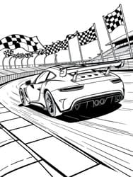 Racing Car on Track