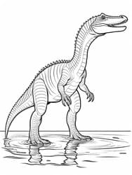 Spinosaurus Stalking by Riverbank coloring preview