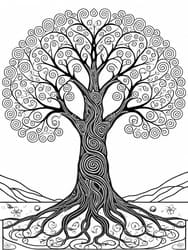 Spiral Tree of Life coloring preview
