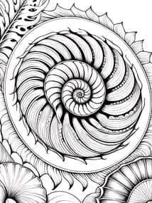 Free printable Spiraling Nautilus Shell Mandala
