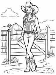 Jessie in Hat and Boots coloring preview