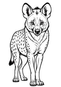 Realistic Spotted Hyena Printable Page