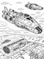 Star Destroyer Fleet in Formation Coloring Page