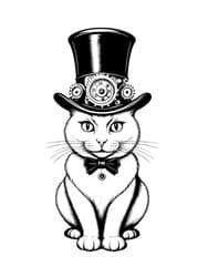 Steampunk Cat Printable Page