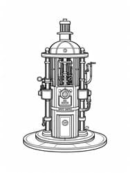 Steampunk Steam Engine coloring preview
