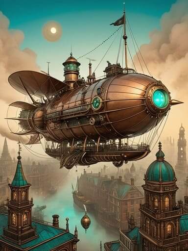 Steampunk coloring pages