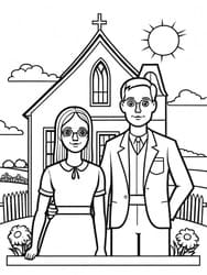 Stern American Gothic coloring preview