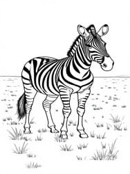 Zebra with Mane and Grass coloring preview