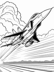 Su-27 Flanker Launching coloring preview