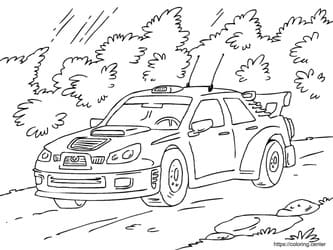 Rally Car in Rain