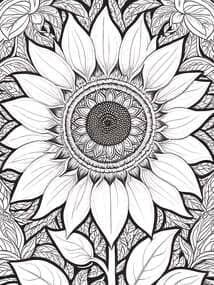 Sunflower Mandala coloring preview