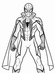 Spider-Man in Cloak Pose coloring preview
