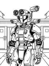 Armored Security Bot with Cameras