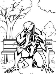 Venom Crouching on Park coloring preview