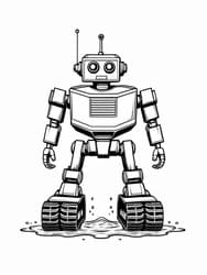Rugged Tank-Track Robot coloring preview