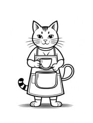 Free printable Tea-Sipping Cat