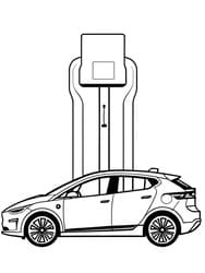 Tesla Model Y Charging coloring preview