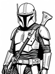 Mandalorian with Amban Rifle coloring preview