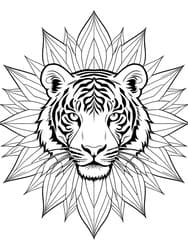 Tiger Lotus Flame Mane coloring preview