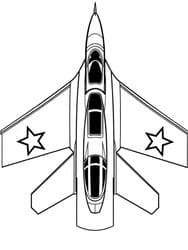 Top View Military Fighter Jet