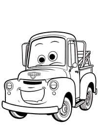 Smiling Tow Truck with Hook coloring preview