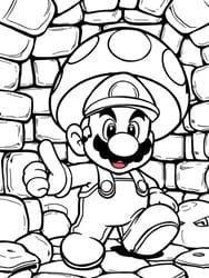 Mario Holding Super Mushroom coloring preview