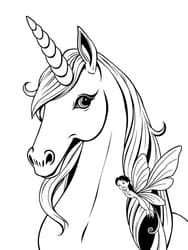 Unicorn and Fairy on Mane coloring preview