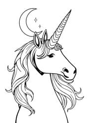 Unicorn Profile with Stars coloring preview